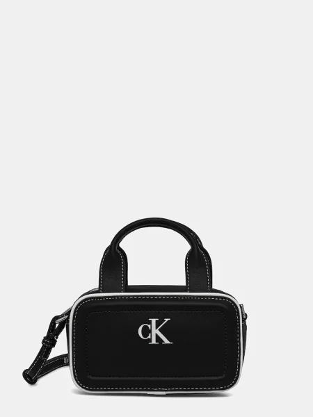 Geantă Calvin Klein Contrast Ck Mini Bauletto Bag negru