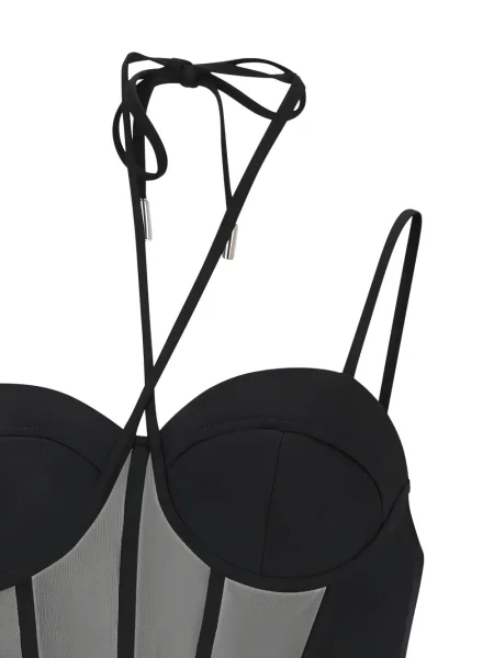 Top David Koma din tul negru