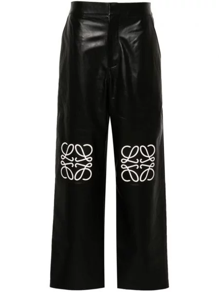 Pantaloni palazzo Loewe din piele negru
