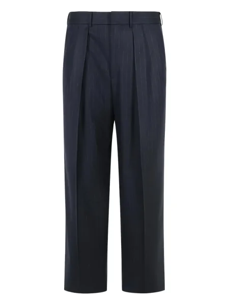 Pantaloni Tom Ford cu dungi plisate albastru