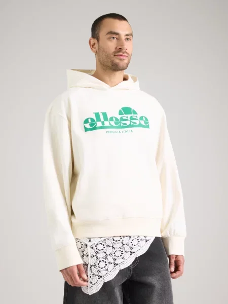 ELLESSE Mikina Plerica nefritová / šedobiela