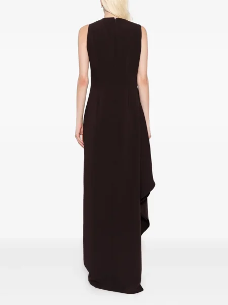 Rochie Amsale din crep de costum maro