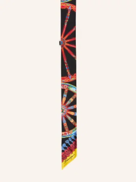 Dolce & Gabbana Hedvábný Šátek / červená / žlutá černá
