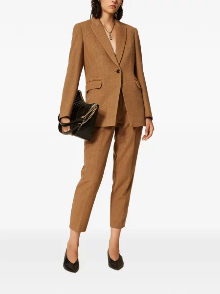 Pantaloni Twinset de lână maro