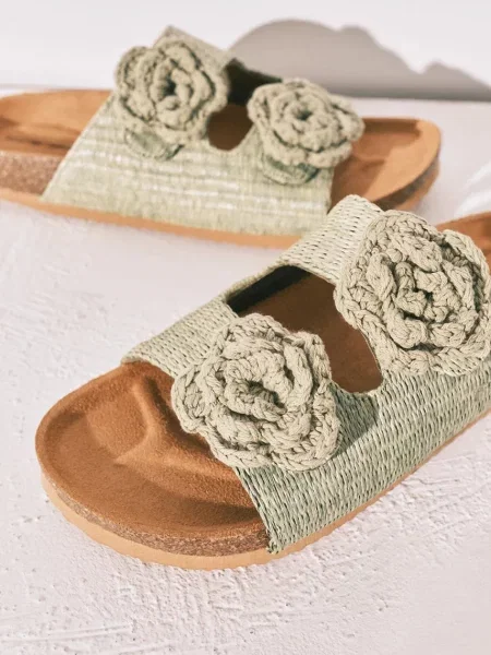 Women'secret šľapky dámske MMT FLOWER BIO GREEN zelená