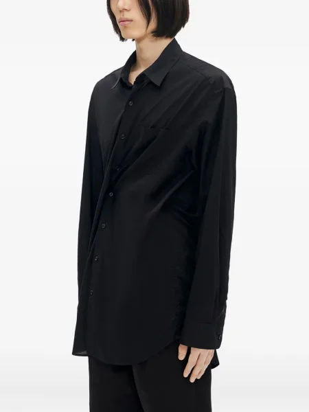 Риза Ann Demeulemeester с драперии черно