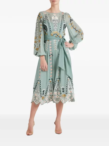 Rochie midi Temperley London cu model floral verde