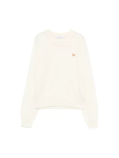 Sweter Maison Kitsune wełniany beżowy