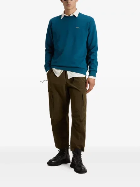 Pulover Woolrich cu decolteu rotund albastru