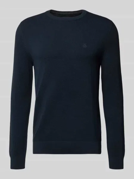 Sweter z dzianiny o kroju regular fit z czystej bawełny Marc O'polo granatowy