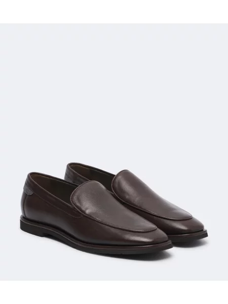 Pantofi loafer Brunello Cucinelli din piele maro