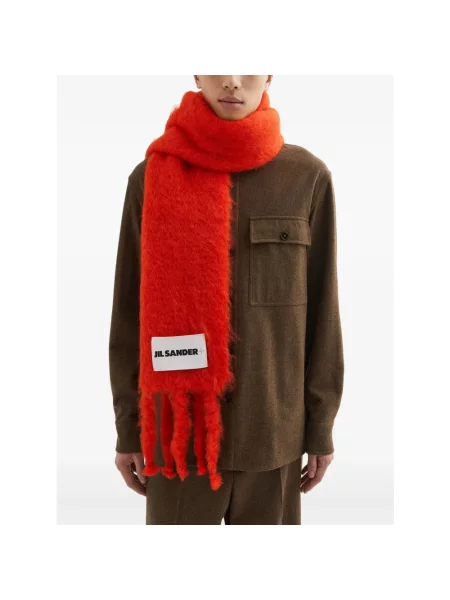 Szal Jil Sander wełniana pomarańczowa