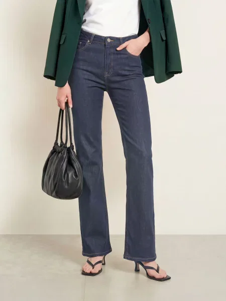 More & More Jeansy Flared blau niebieskie