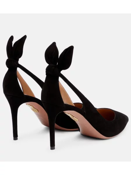Pantofi cu toc Aquazzura din piele de căprioară negru