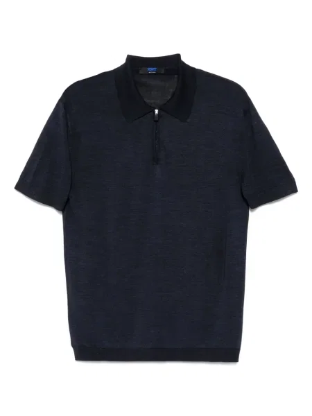 Polo Kiton de mătase albastru