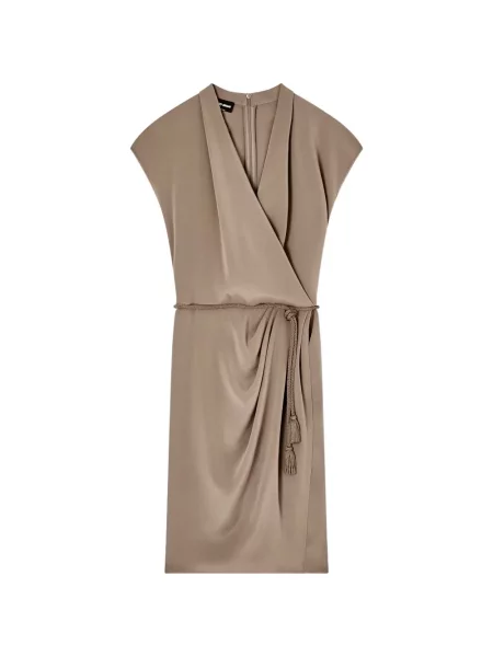 Cu centură rochie mini Giorgio Armani plic maro