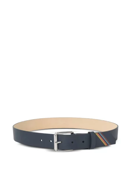 Curea Paul Smith din piele cu dungi albastru