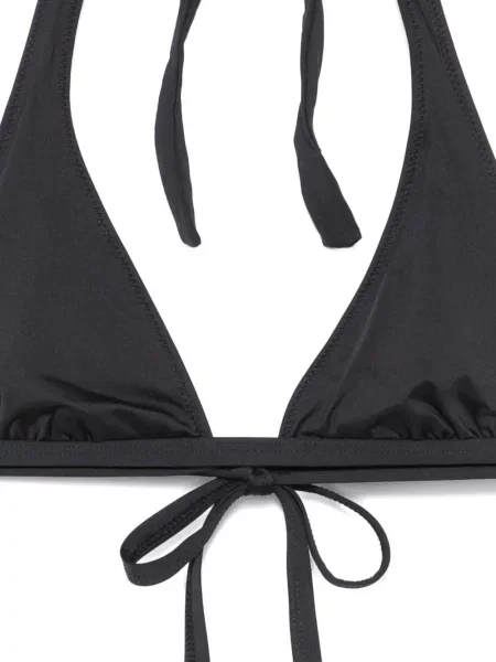 Top Frankies Bikinis cu gât halter negru