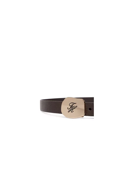 Pas Tommy Hilfiger Th Plaque Pebble rjava