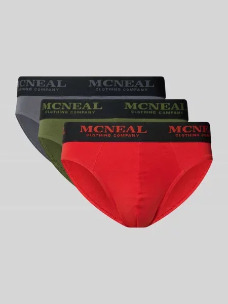 Figi z detale z logo w zestaw 3 szt. Mcneal czerwony