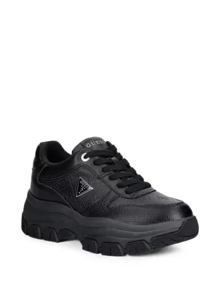 Sneakerși Guess chunky cu autograf negru