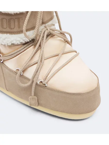 Botine Moon Boot din satin bej