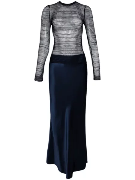 Rochie maxi Christopher Esber de mătase de costum albastru