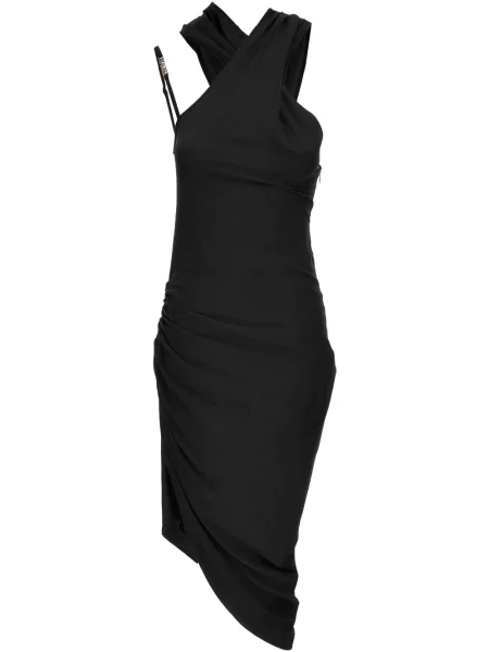 Sukienka jeansowa Versace Jeans Couture z falbankami czarna