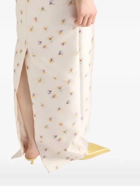Rochie Prada de mătase cu model floral cu imagine