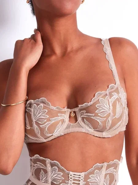 Прозрачный бюстгальтер білий