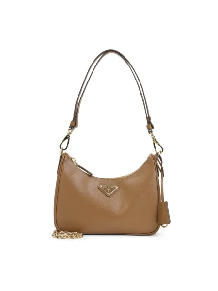 Mała mały torebka skórzana Prada brązowa