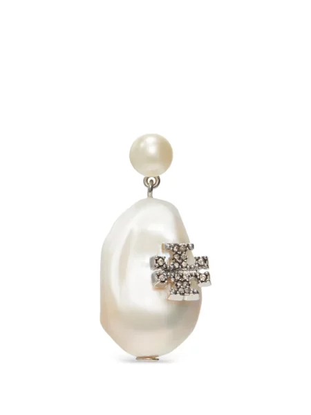 Cercei Tory Burch cu model floral argintiu