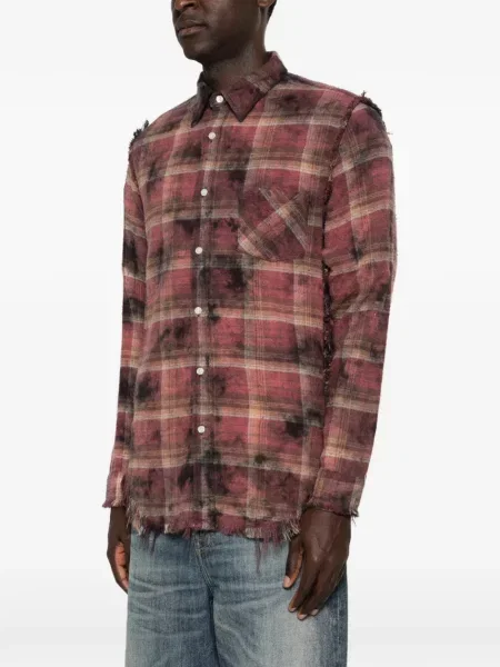 Kostkovaná košile R13 fialová