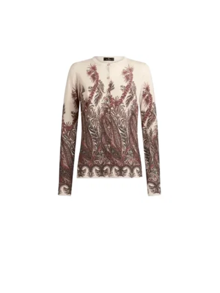 Kardigan Etro z kaszmiru z nadrukiem