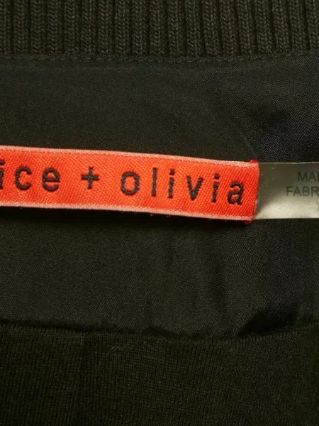 Geacă bomber Alice + Olivia de mătase negru