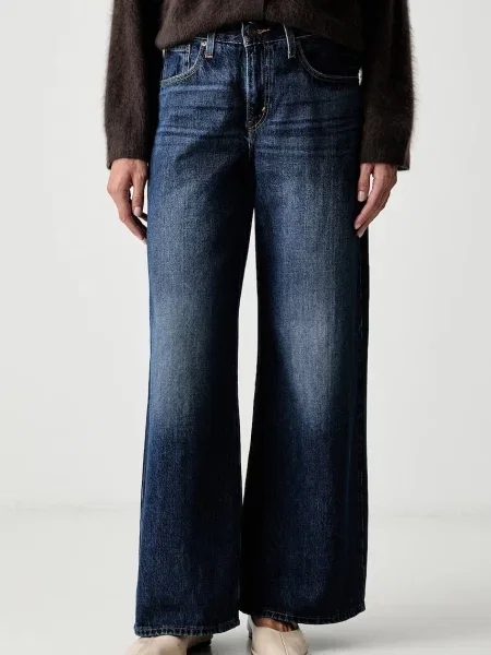Levi's blugi wide leg pentru femei MIDDY WIDE LEG albastru