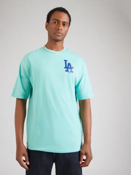 NEW ERA Tričko MLB LOSDOD / tyrkysová / pastelovo zelená modrá
