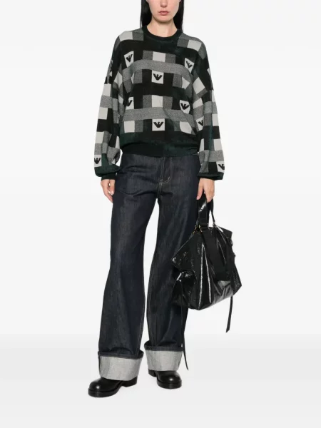 Pulover Emporio Armani cu autograf verde