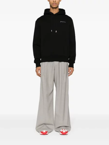 Hanorac cu glugă Jacquemus cu broderie negru