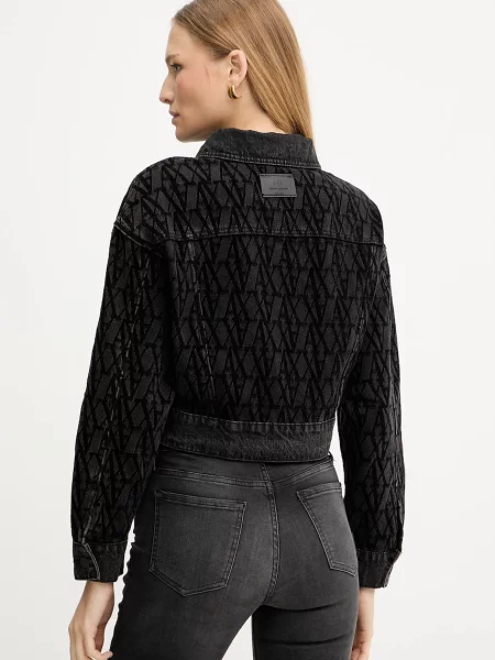 Armani Exchange geacă jeans de tranziție negru