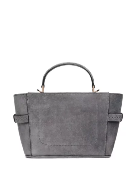 Geantă shopper Max Mara din piele de căprioară gri