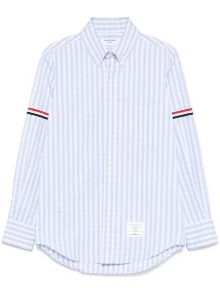 Košulja Thom Browne karirana puplin plava