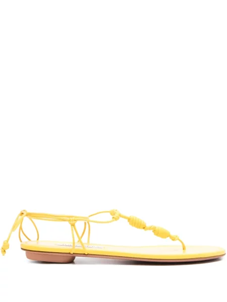 Sandale Aquazzura din piele fără toc galben