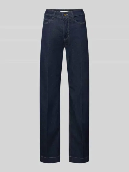 Jeansy z 5 o kroju wide fit Mac niebieskie