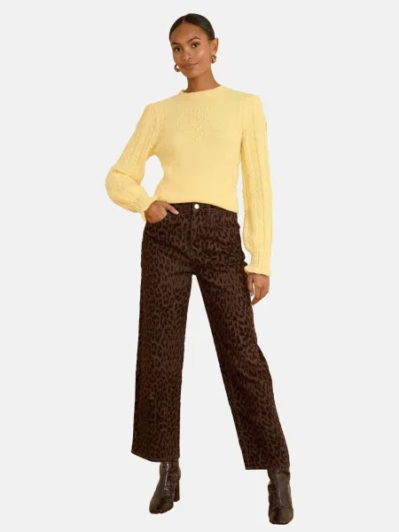 Love & roses Pulover deschis galben