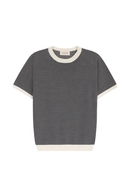 Tricou Fursac cu dungi scurt negru