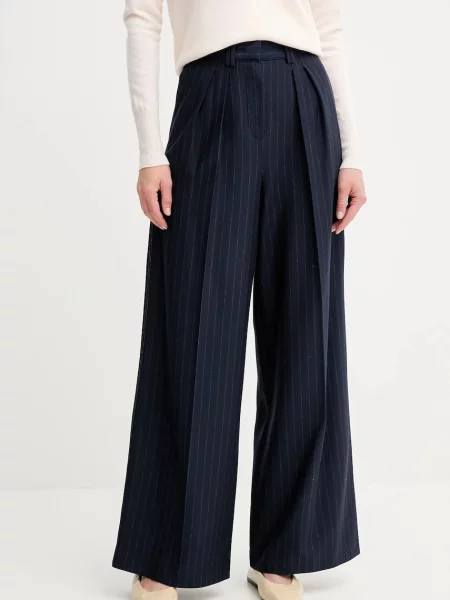 MM pantaloni GELA bleumarin lat high waist