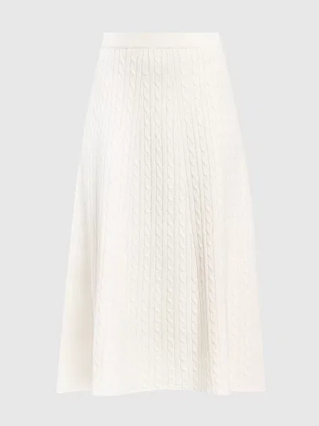 Спідниця А-силуету з кашеміру в фактурний візерунок Co біла