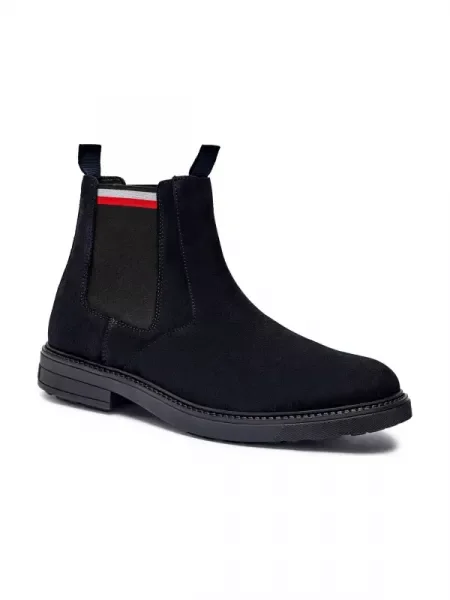 Tommy Hilfiger Ghete chelsea CHELSEA | piele întoarsă negru