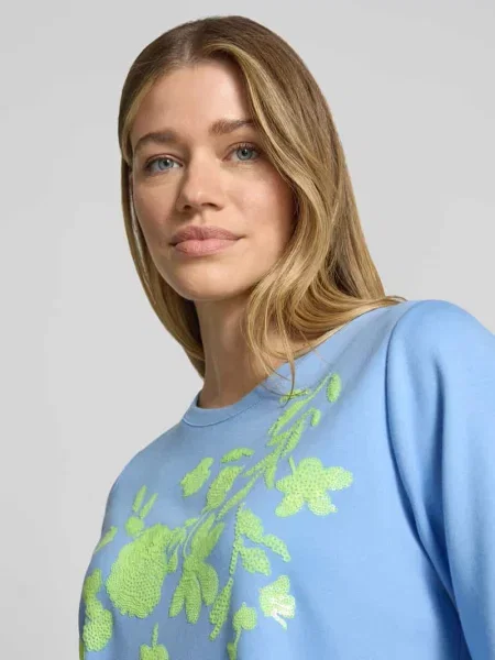 T-shirt z mieszanki z cekinowym obszyciem Milano Italy